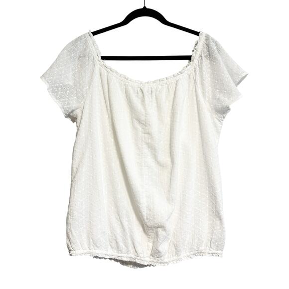 Lane Bryant White Eyelet Embroidered Short Sleeve Blouse Top NWT Size 14/16 - Picture 2 of 12